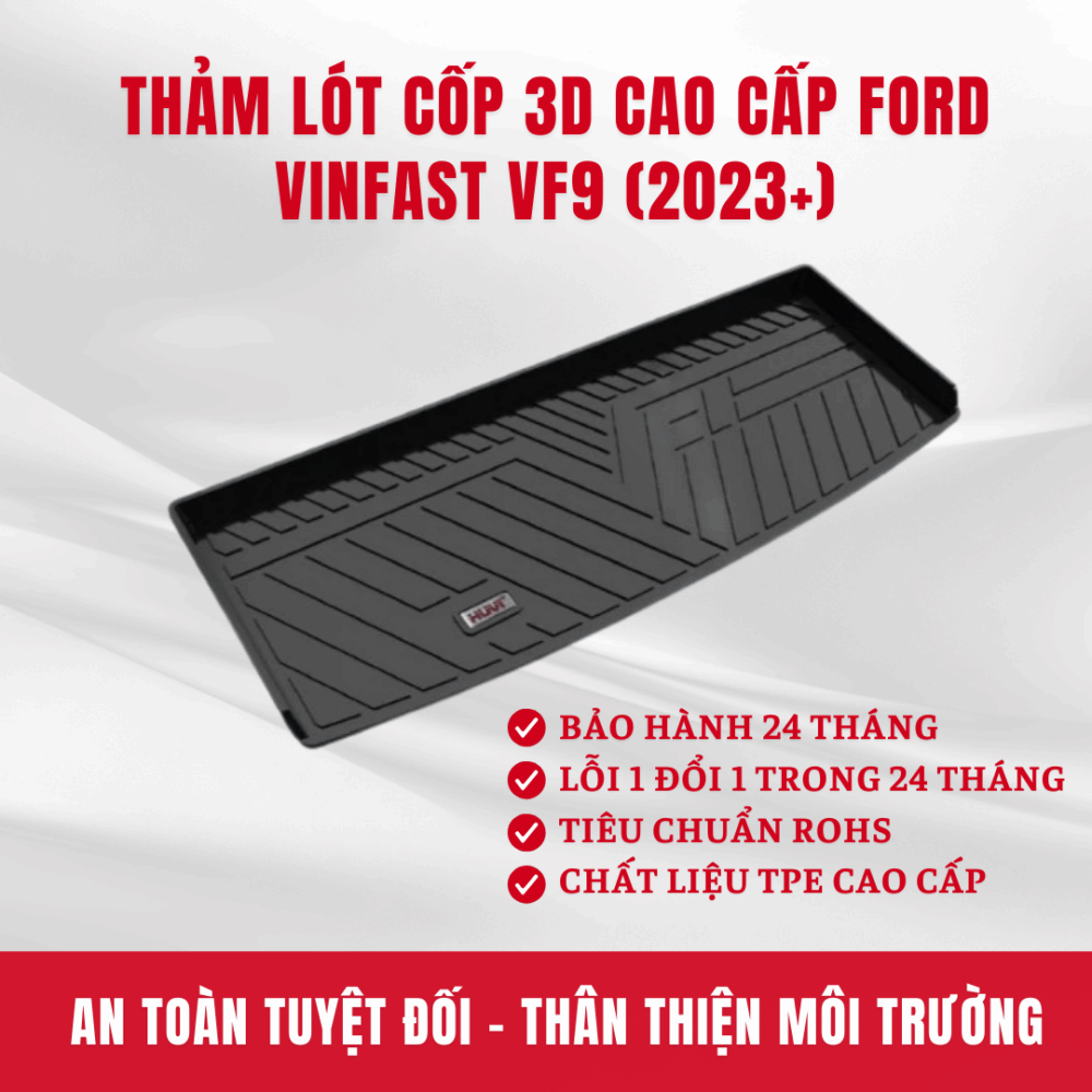 Thảm lót cốp ô tô HUVI cho xe Vinfast VF9 3D (6 chỗ) năm 2023+ - Hình ảnh 4