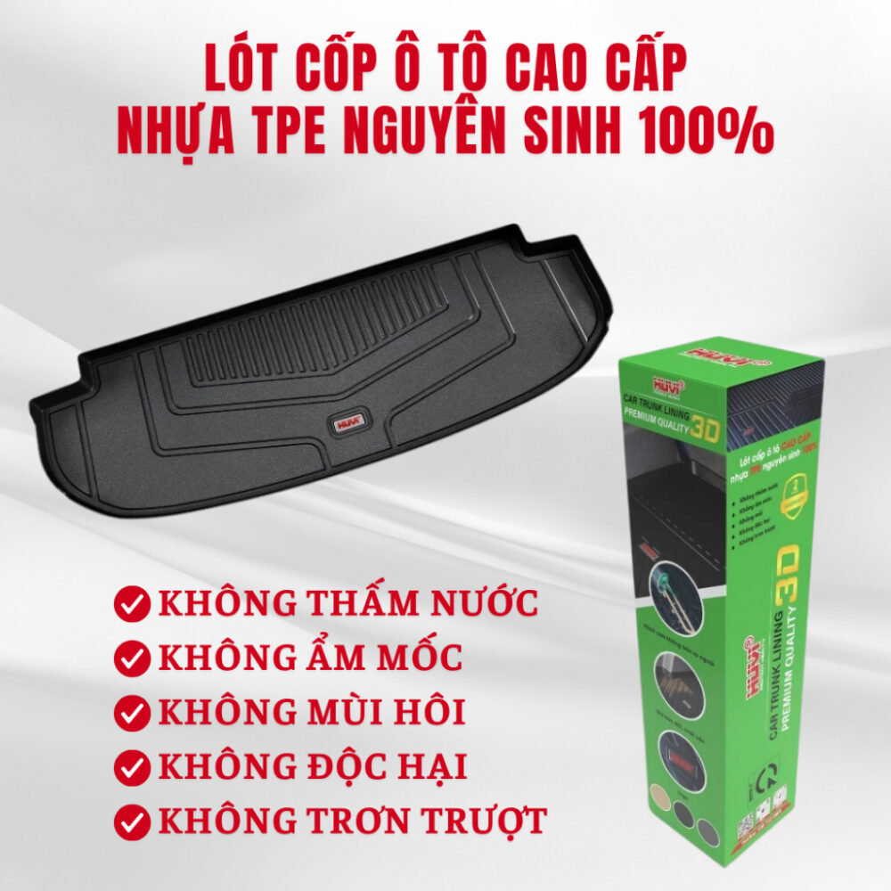 Thảm lót cốp ô tô Huvi 3D cao cấp cho xe Hyundai Custin - Hình ảnh 2