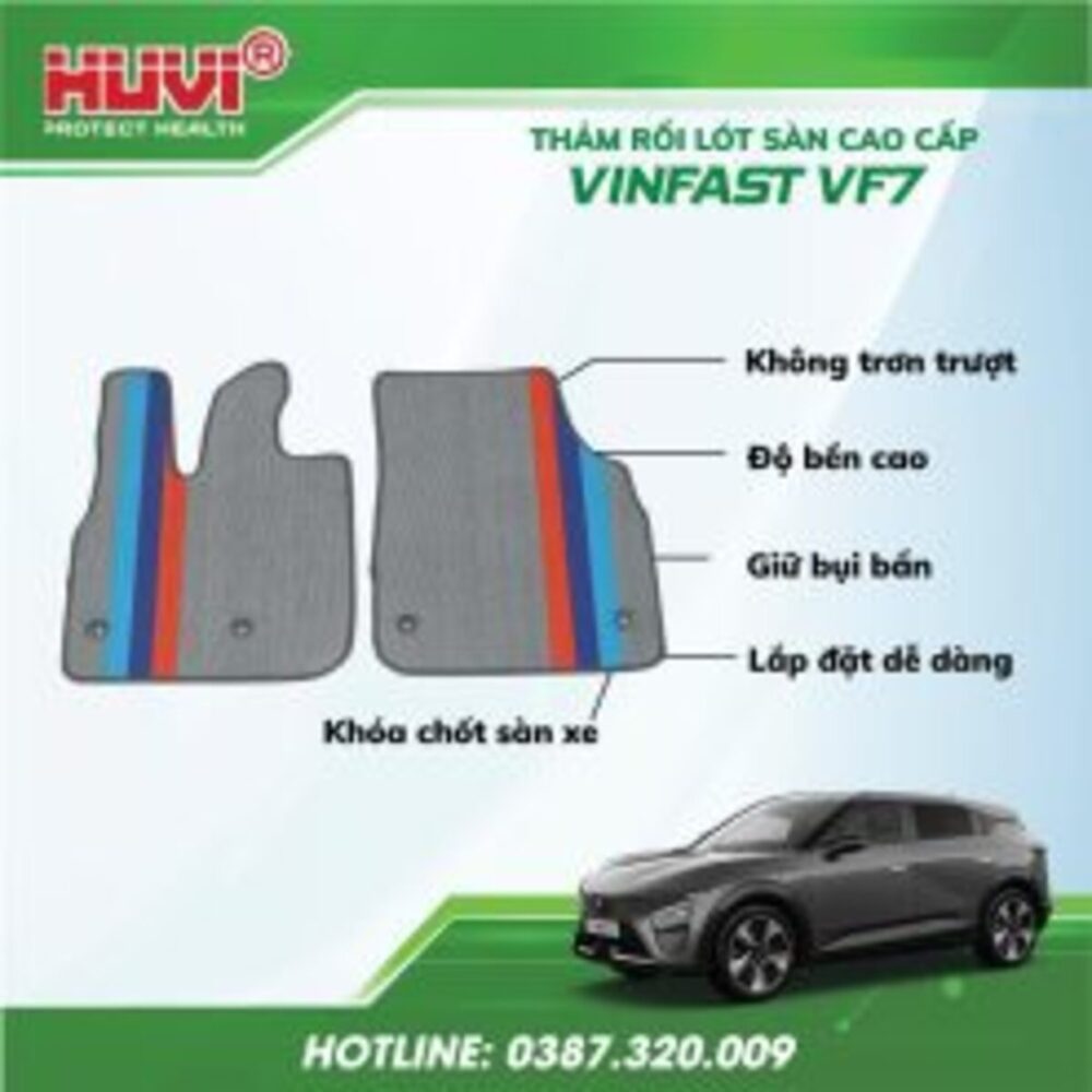 Thảm lót rối ô tô Vinfast VF7 nhựa PVC cao cấp Huvi - Hình ảnh 2