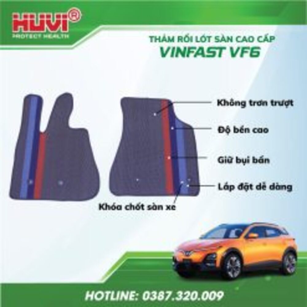 Thảm lót rối ô tô Vinfast VF6 nhựa PVC cao cấp Huvi - Hình ảnh 2