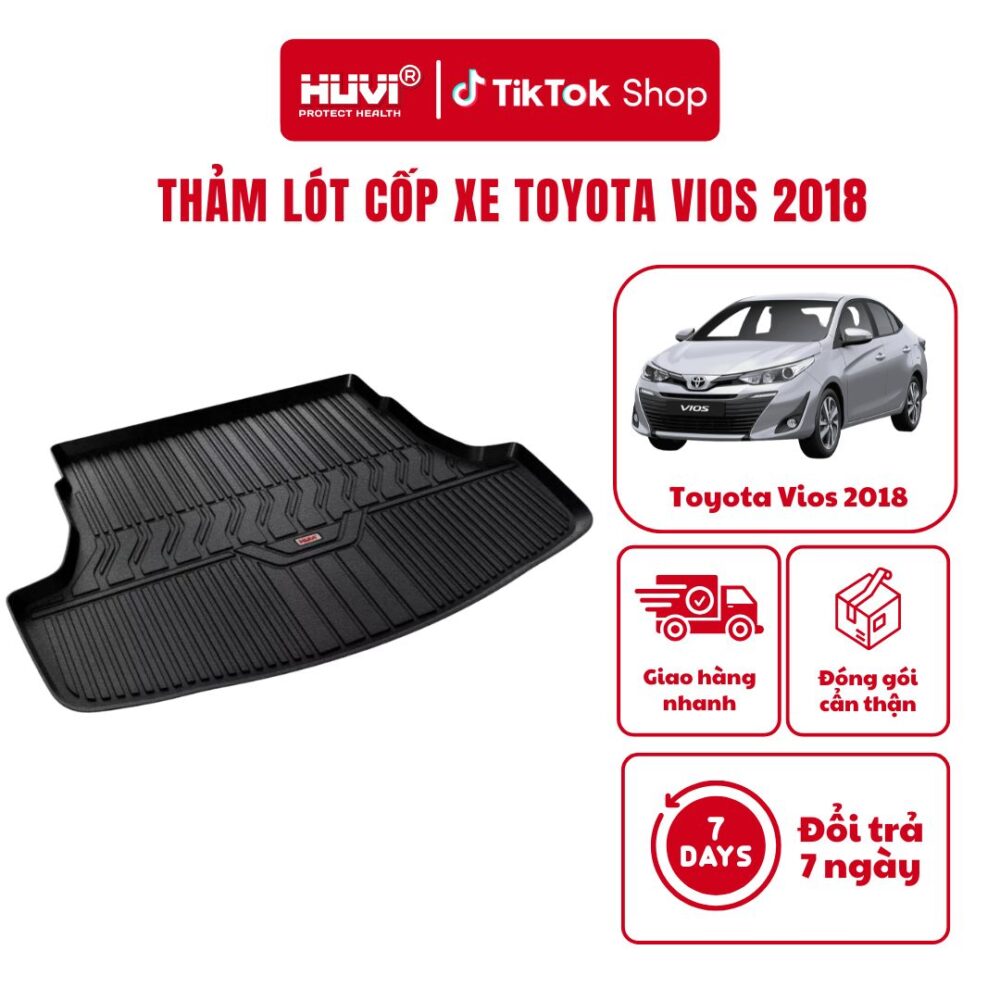 Thảm lót cốp ô tô HUVI cho xe Toyota Vios 2D năm 2018+ - Hình ảnh 10