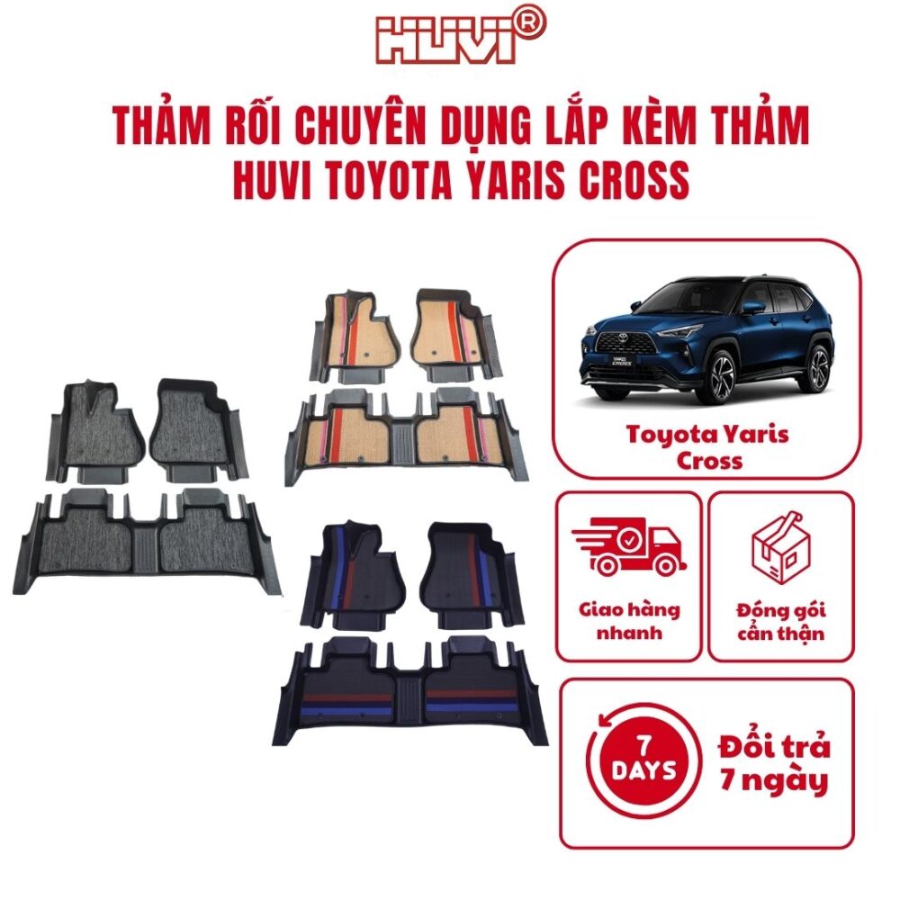 Thảm lót rối ô tô Yaris Cross (Bản xăng) 2024 nhựa PVC cao cấp Huvi - Hình ảnh 2