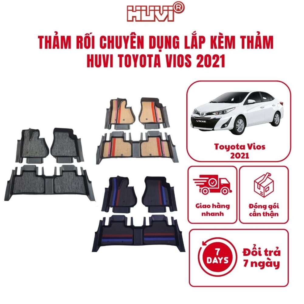 Thảm lót rối ô tô Toyota Vios 2021 nhựa PVC cao cấp Huvi - Hình ảnh 2