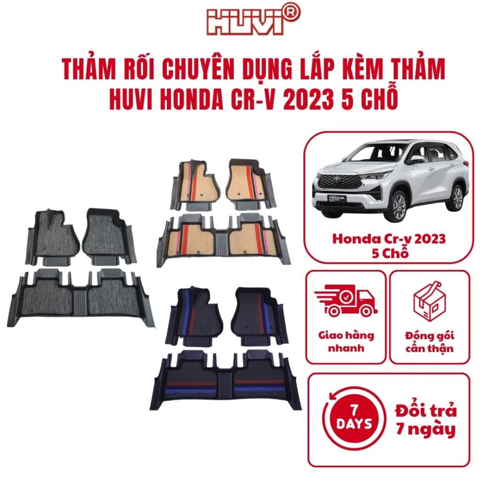 Thảm lót rối ô tô Honda CR-V 2024 (5 chỗ) nhựa PVC cao cấp Huvi - Hình ảnh 2