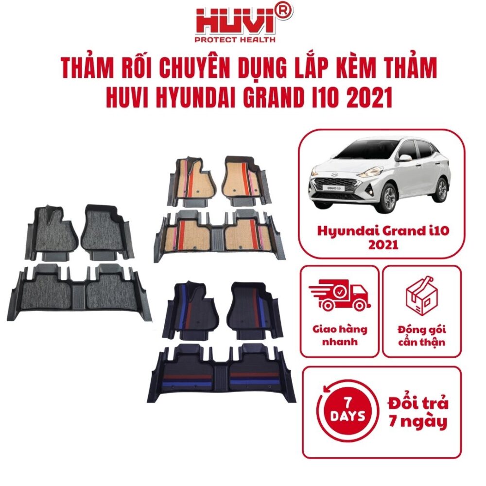 Thảm lót rối ô tô Hyundai Grand I10 2021  nhựa PVC cao cấp Huvi - Hình ảnh 2