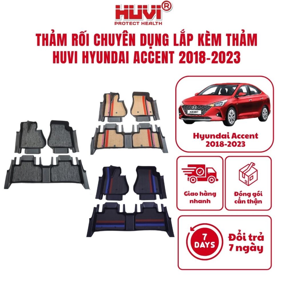 Thảm lót rối ô tô Hyundai Accent 2018-2023  nhựa PVC cao cấp Huvi - Hình ảnh 2