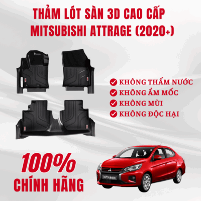 Thảm lót sàn ô tô Huvi Mitsubishi Attrage 3D 2020+