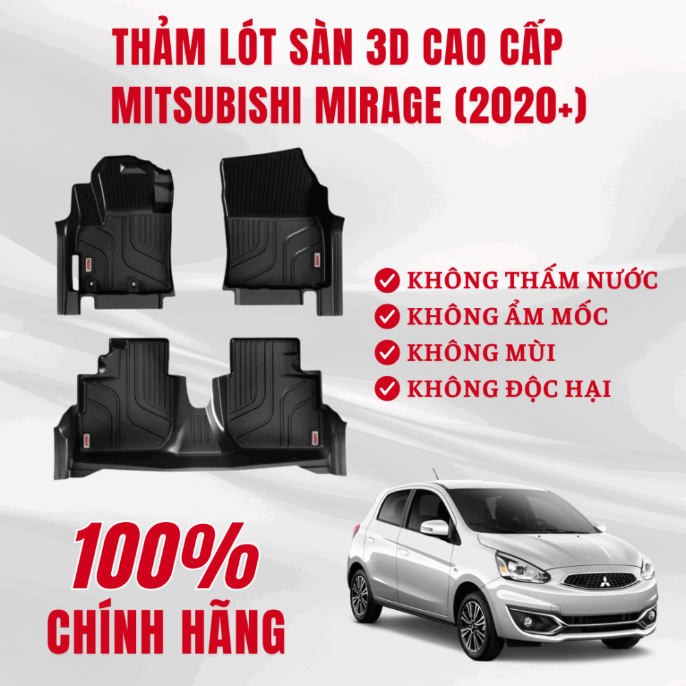 Thảm lót sàn ô tô Huvi Mitsubishi Mirage 3D 2020+ - Hình ảnh 2