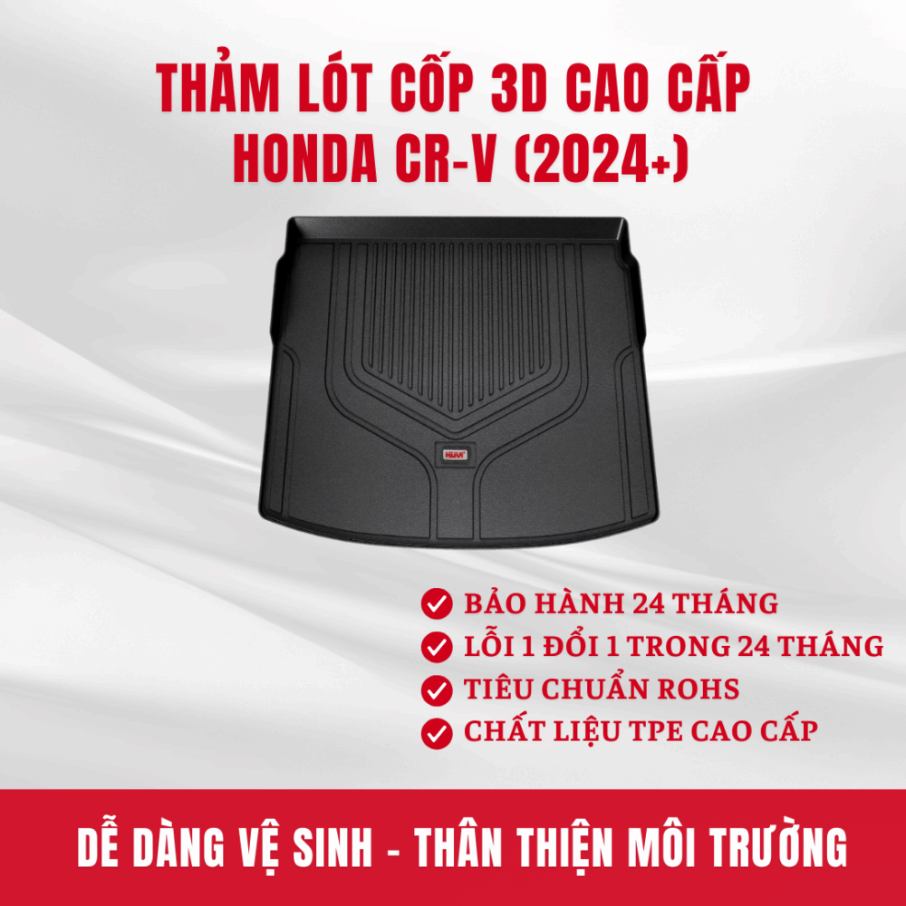 Thảm lót cốp ô tô Huvi 3D cho xe Honda CR-V 2024 (5 chỗ) - Hình ảnh 2