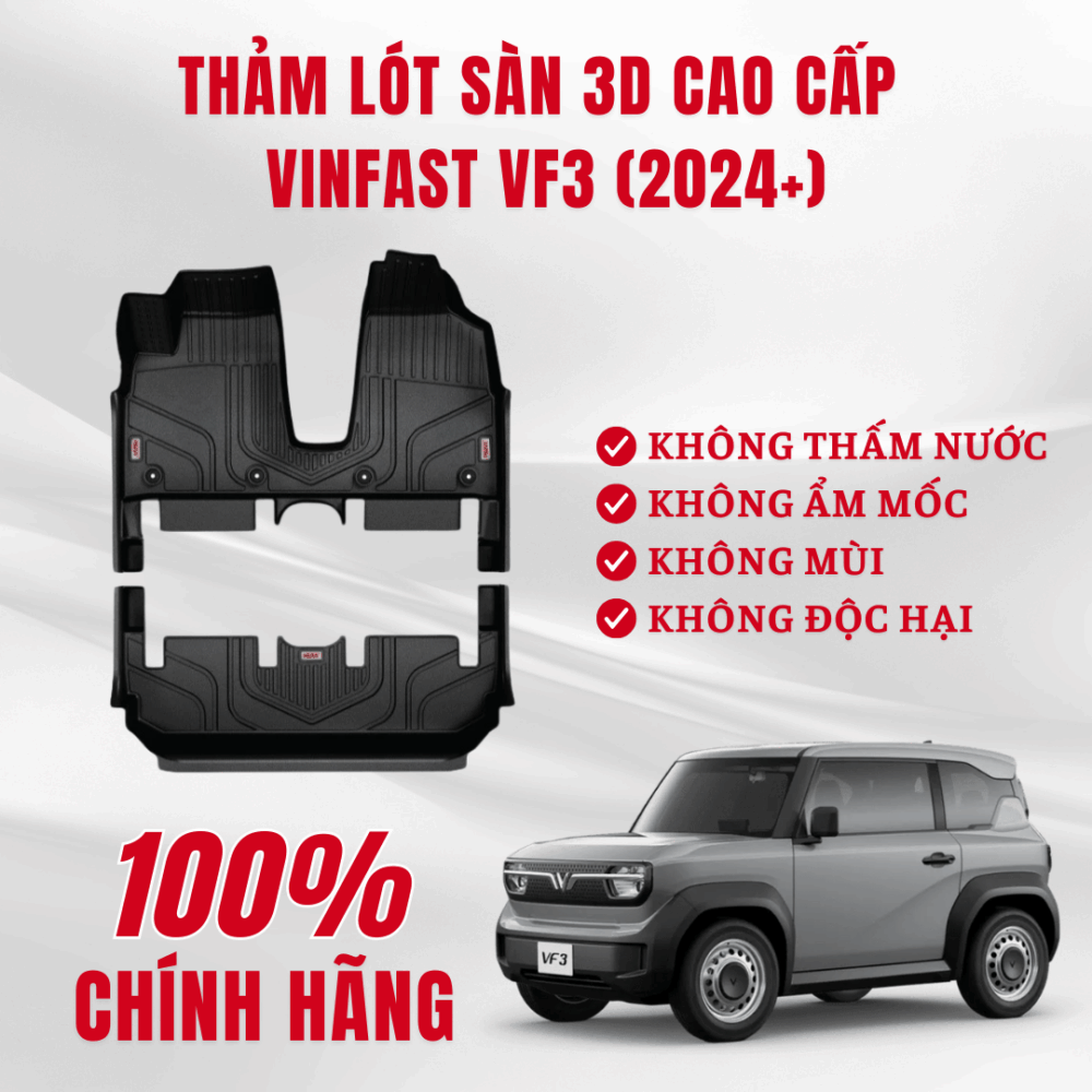 Thảm lót sàn ô tô HUVI cho xe VINFAST VF3 3D năm 2024+ - Hình ảnh 6
