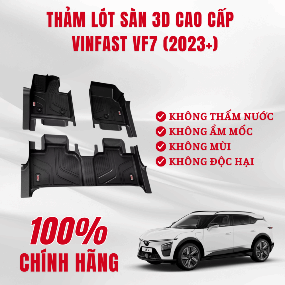 Thảm lót sàn ô tô HUVI cho xe VINFAST VF7 3D năm 2023+ - Hình ảnh 4