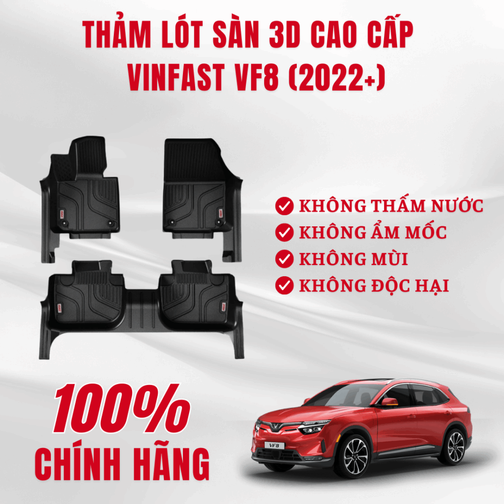 Thảm lót sàn ô tô HUVI cho xe VINFAST VF8 3D năm 2022+ - Hình ảnh 4