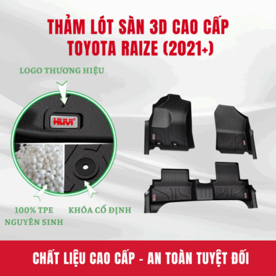 Thảm lót sàn ô tô HUVI cho xe Toyota Raize