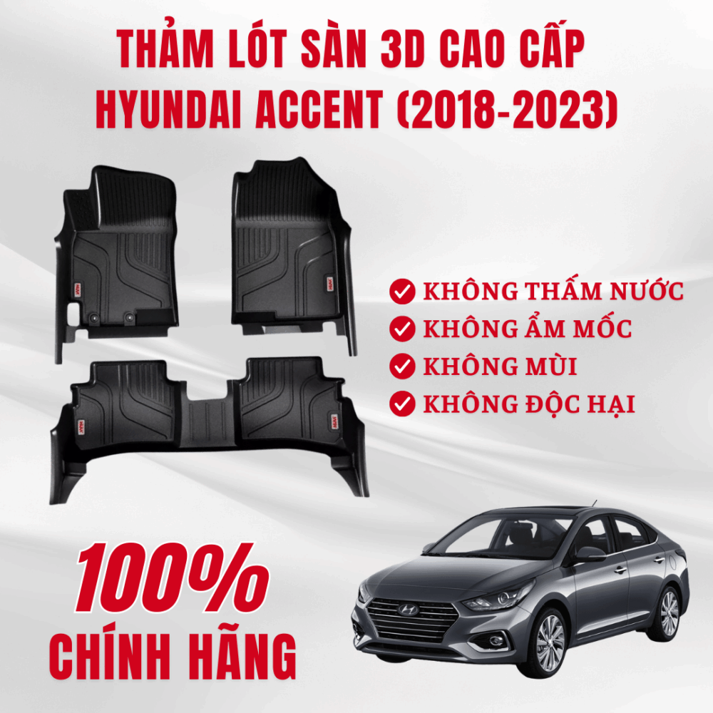 Thảm lót sàn ô tô HUVI cho xe Hyundai Accent 2018-2023 - Ảnh 8