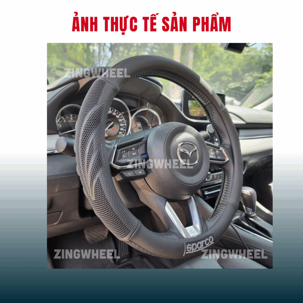 Bọc vô lăng Sparco SPC100 da Pu kết hợp lưới PVC cao cấp! - Hình ảnh 3