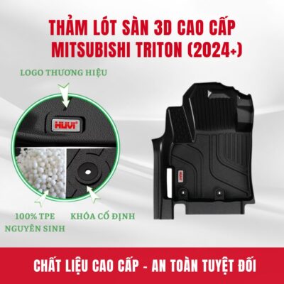 Thảm lót sàn ô tô Huvi Mitsubishi Triton 3D 2024+