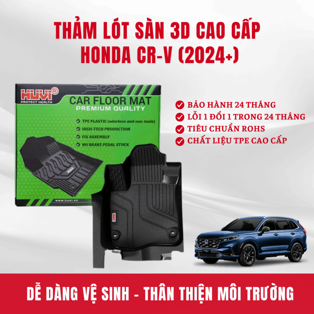 Thảm lót sàn ô tô Huvi cho xe Honda CR-V 2024+ (5 chỗ) - Hình ảnh 6