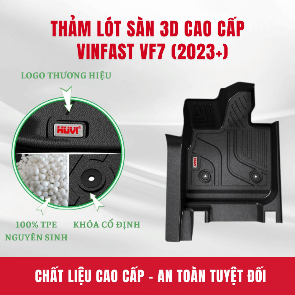 Thảm lót sàn ô tô HUVI cho xe VINFAST VF7 3D năm 2023+ - Hình ảnh 6