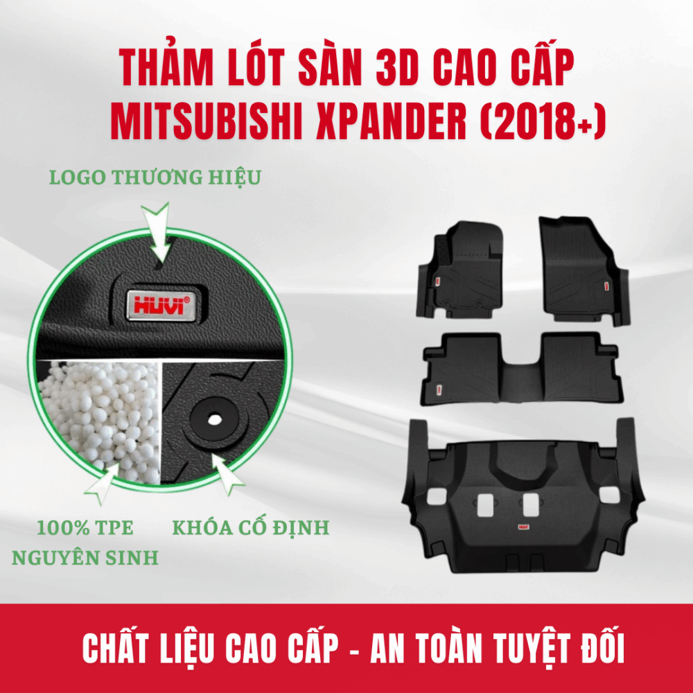 Thảm lót sàn ô tô Huvi Mitsubishi Xpander 3D 2018+ - Hình ảnh 6
