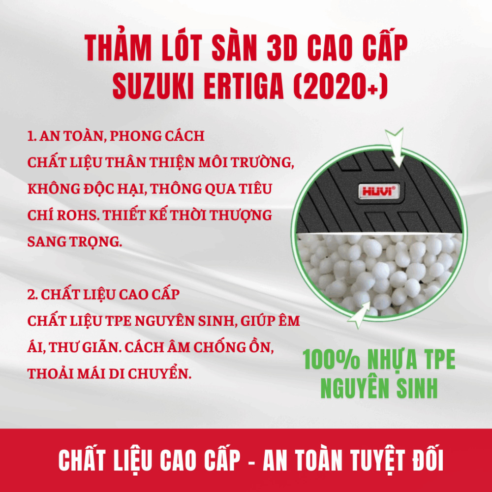 Thảm lót sàn ô tô Suzuki Ertiga 3D Huvi cao cấp 2020+ - Hình ảnh 6