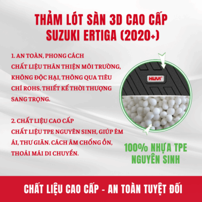 Thảm lót sàn ô tô Suzuki Ertiga 3D Huvi cao cấp 2020+