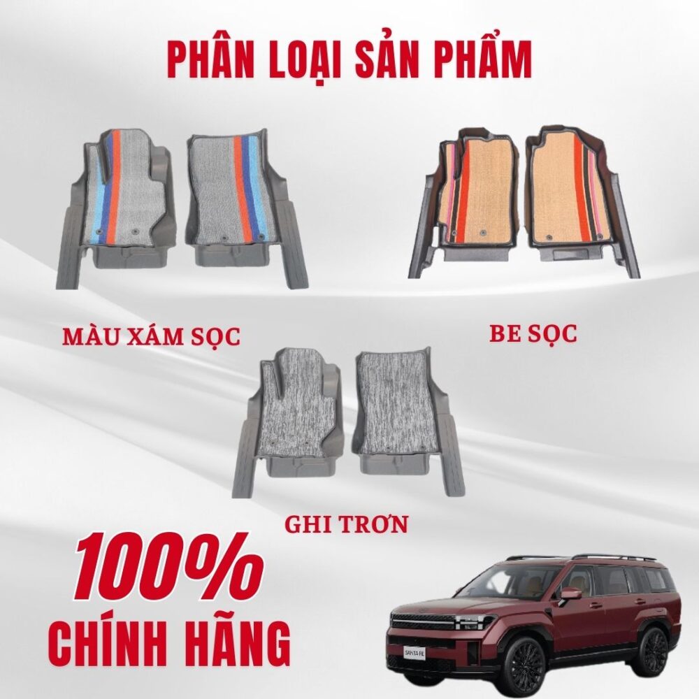Thảm lót rối ô tô Hyundai SantaFe 2025 (6/7 chỗ) nhựa PVC cao cấp Huvi - Hình ảnh 4