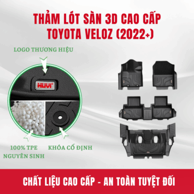 Thảm lót sàn ô tô HUVI cho xe Toyota Veloz