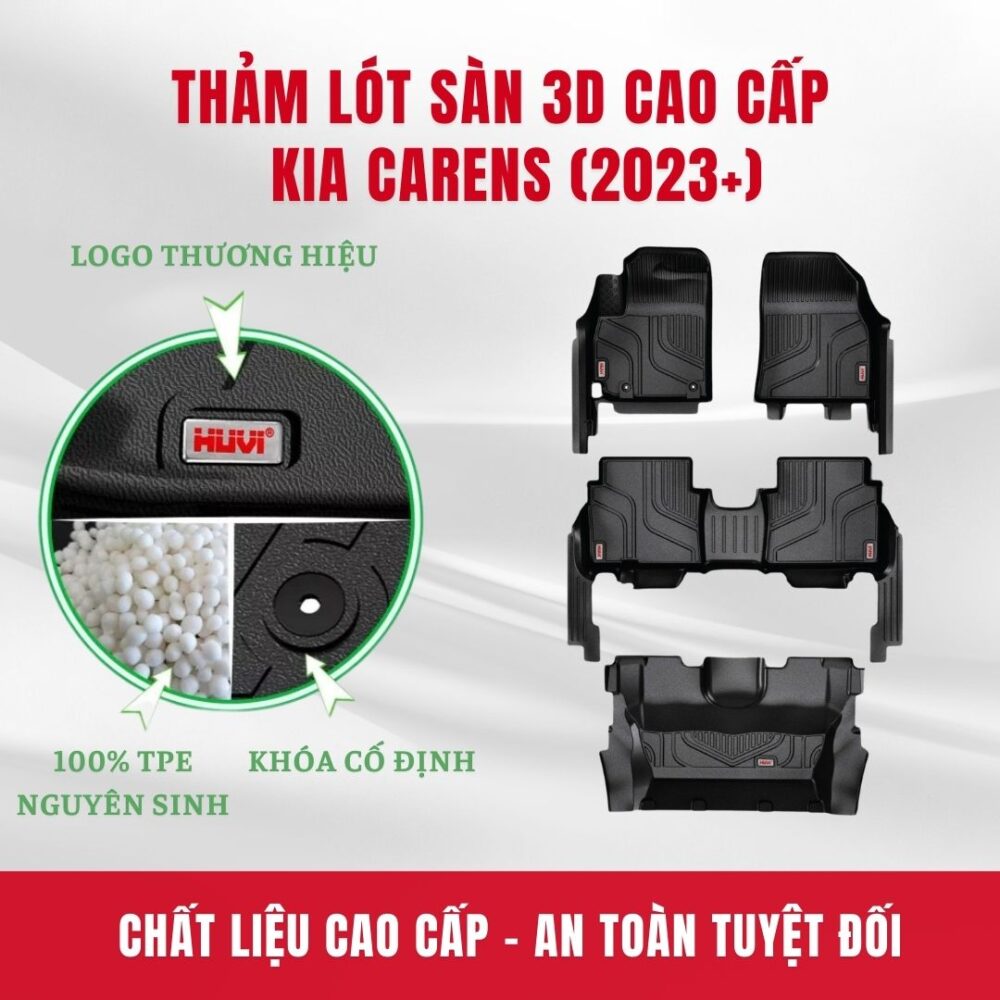 Thảm lót sàn ô tô HUVI cho xe Kia Carens 3D 2023+ - Hình ảnh 6
