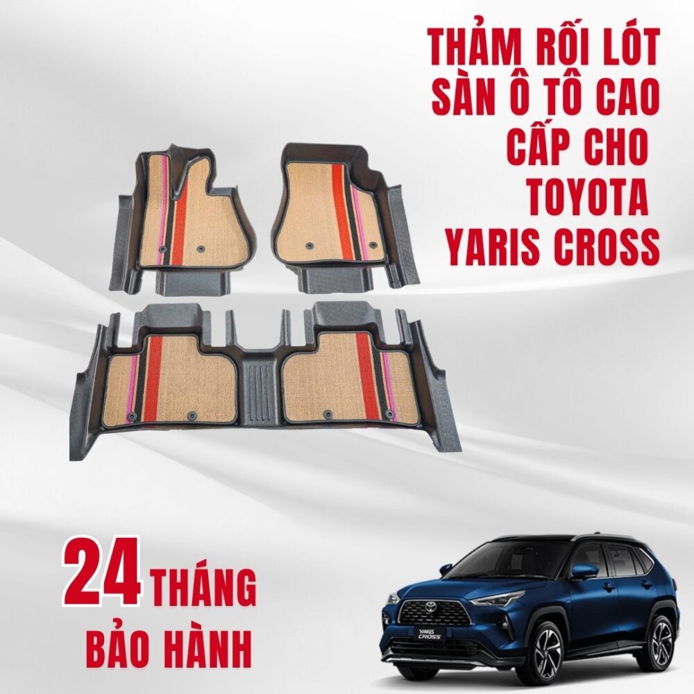 Thảm lót rối ô tô Yaris Cross (Bản xăng) 2024 nhựa PVC cao cấp Huvi - Hình ảnh 5