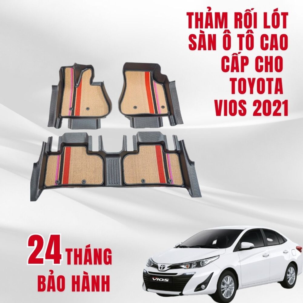 Thảm lót rối ô tô Toyota Vios 2021 nhựa PVC cao cấp Huvi - Hình ảnh 5