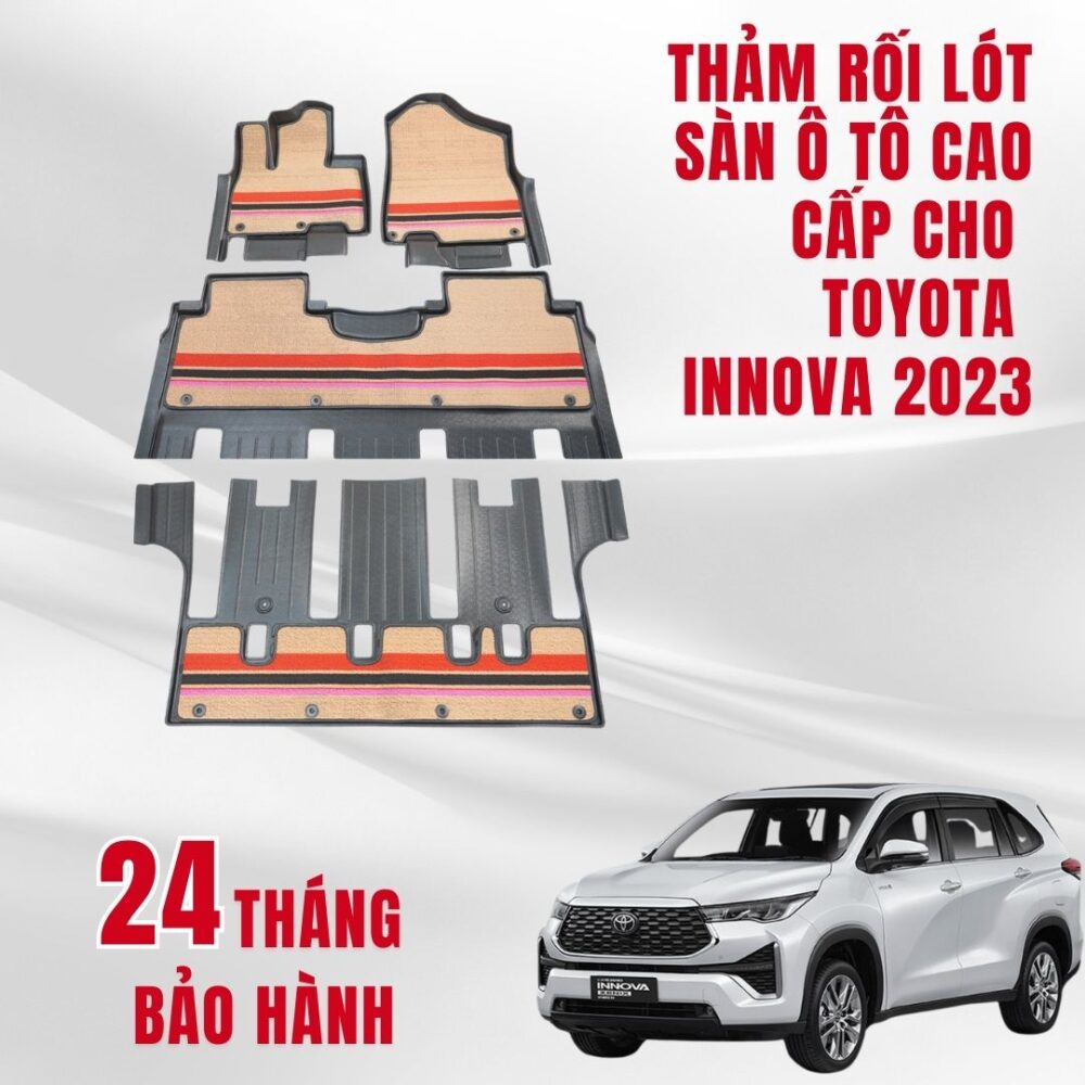 Thảm lót rối ô tô Toyota Innova Xăng/Hybrid 2023 (7 chỗ) nhựa PVC cao cấp Huvi - Ảnh 5