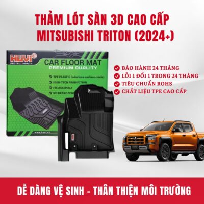 Thảm lót sàn ô tô Huvi Mitsubishi Triton 3D 2024+