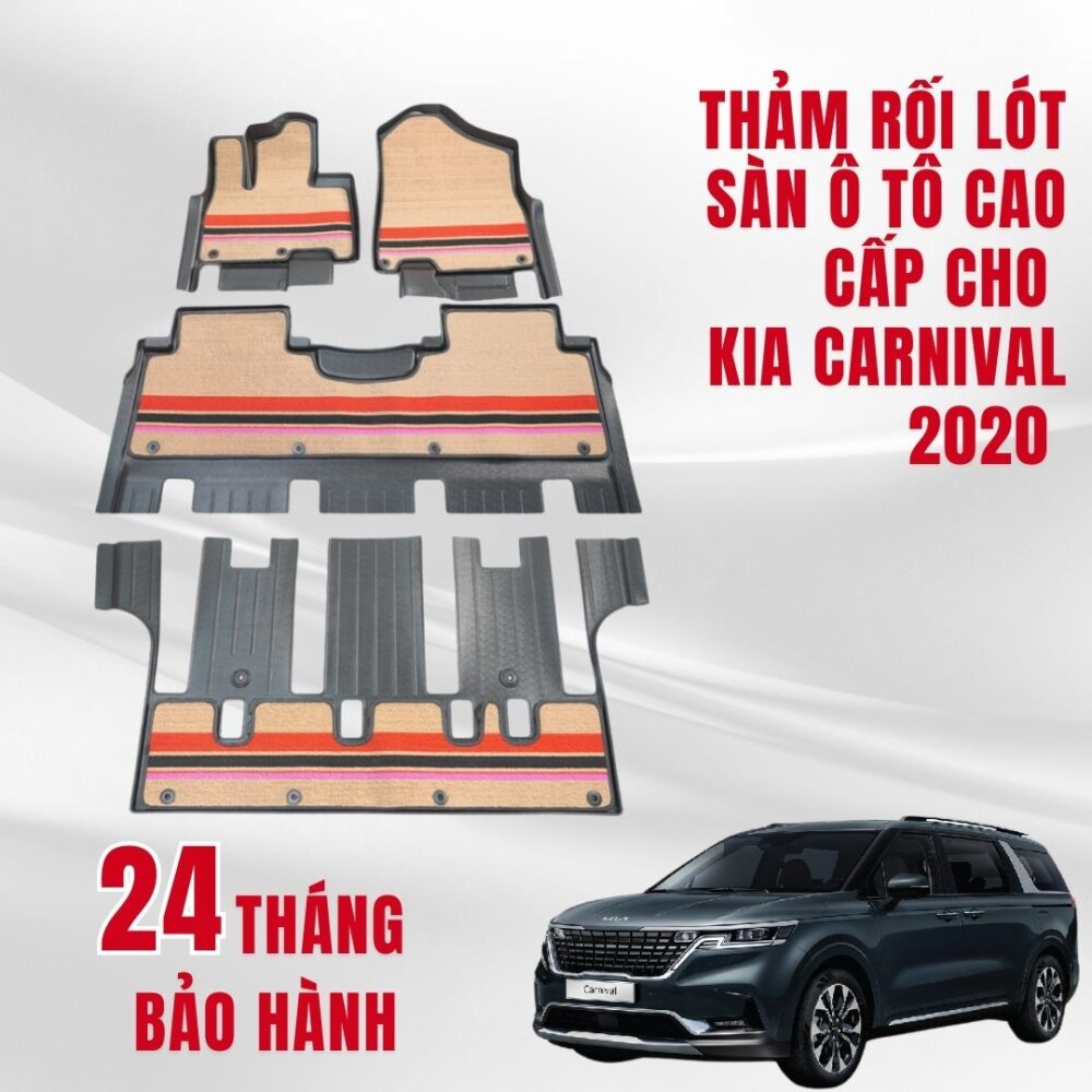 Thảm lót rối ô tô Kia Carnival 2020 (7 chỗ) nhựa PVC cao cấp Huvi - Hình ảnh 5