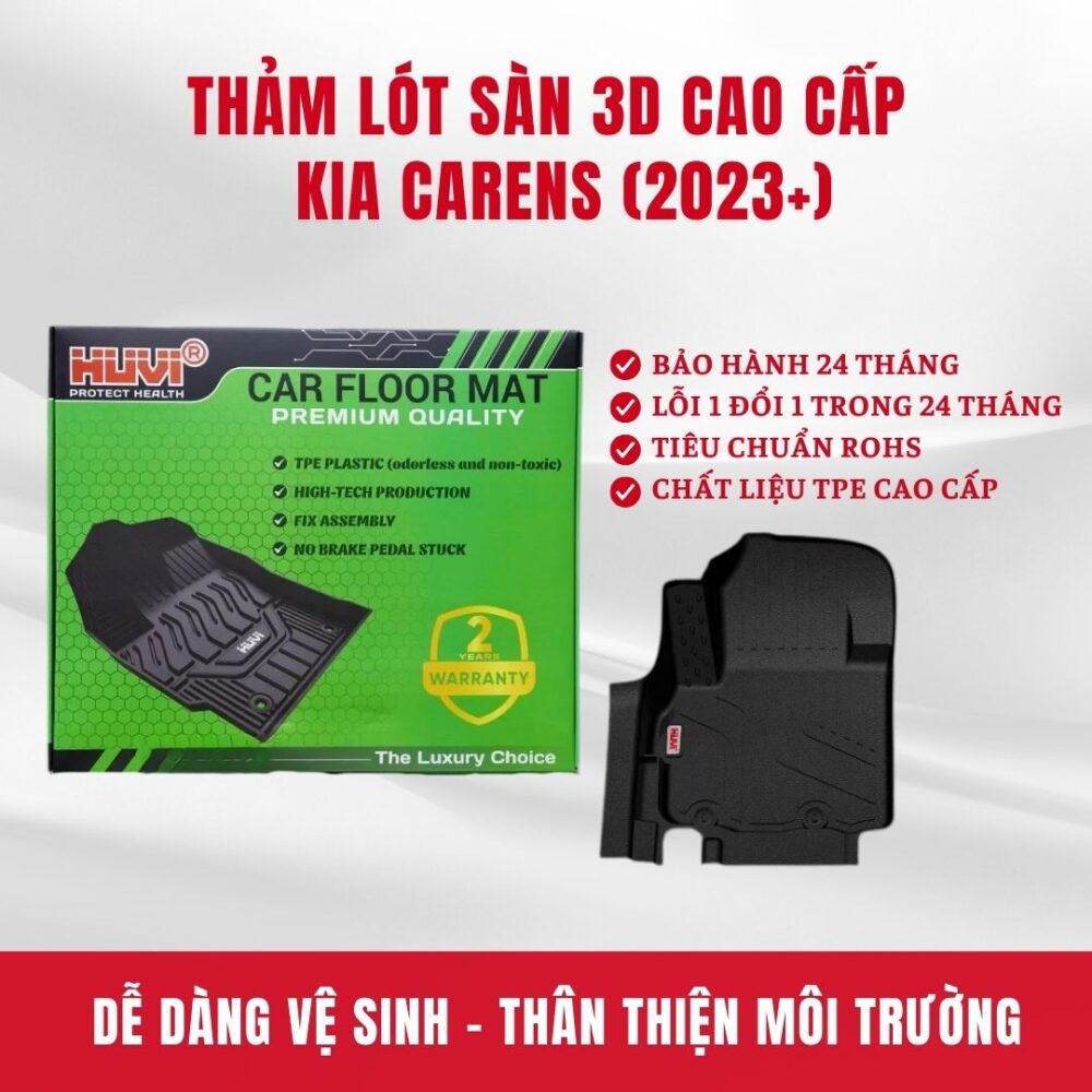 Thảm lót sàn ô tô HUVI cho xe Kia Carens 3D 2023+ - Hình ảnh 8