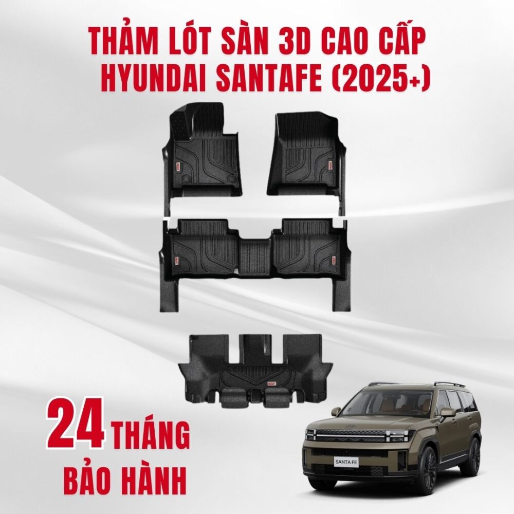 Thảm lót sàn ô tô HUVI cho xe Hyundai SantaFe 2024+ (6 chỗ) - Hình ảnh 11