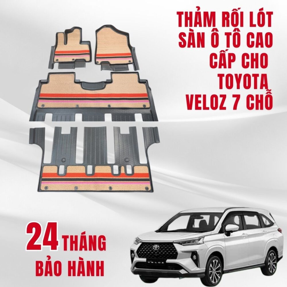 Thảm lót rối ô tô Toyota Veloz (7 chỗ) nhựa PVC cao cấp Huvi - Hình ảnh 5