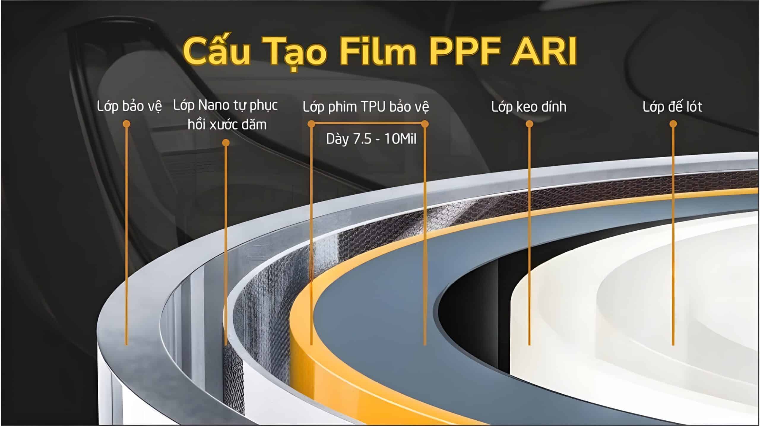hình ảnh cấu tạo của phim ppf ari