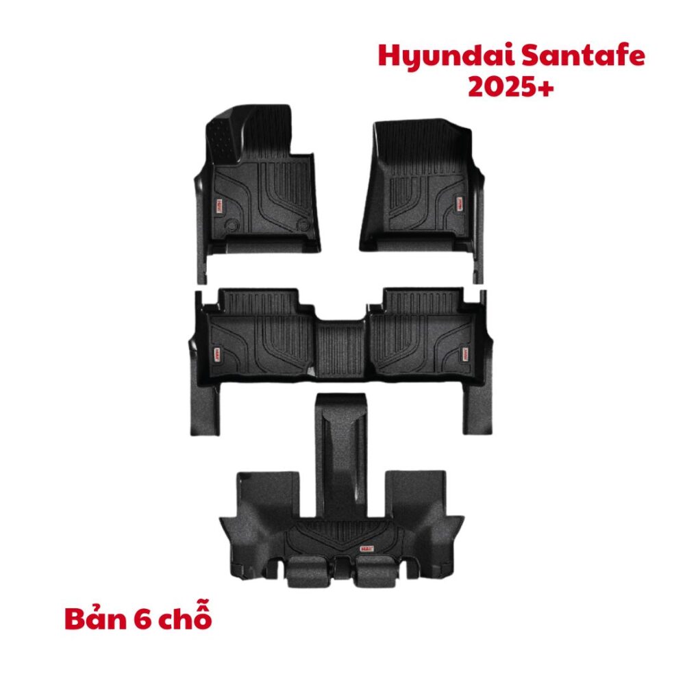 Thảm lót sàn ô tô HUVI cho xe Hyundai SantaFe 2024+ (6 chỗ) - Hình ảnh 2