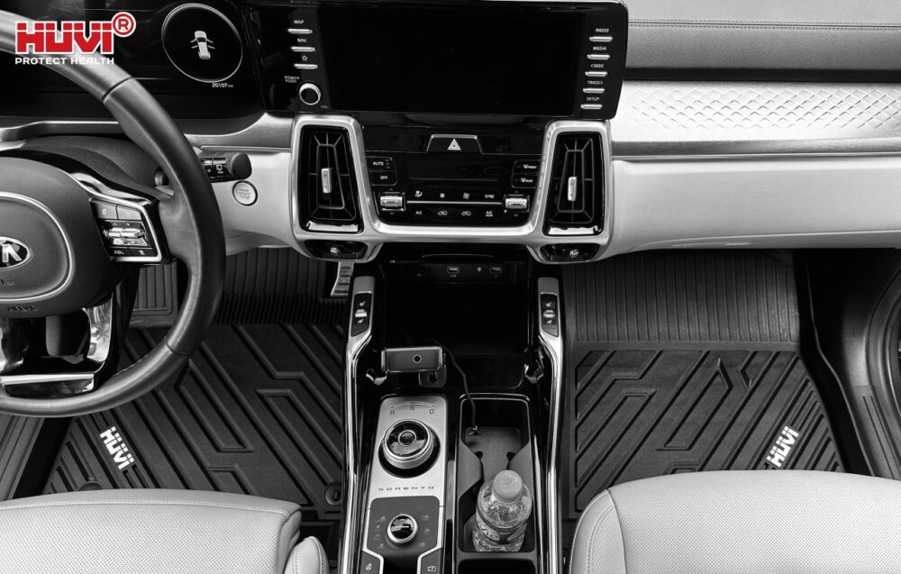 Thảm lót sàn ô tô HUVI đúc 3D cho xe Hyundai SantaFe 2019-2020 - Hình ảnh 9