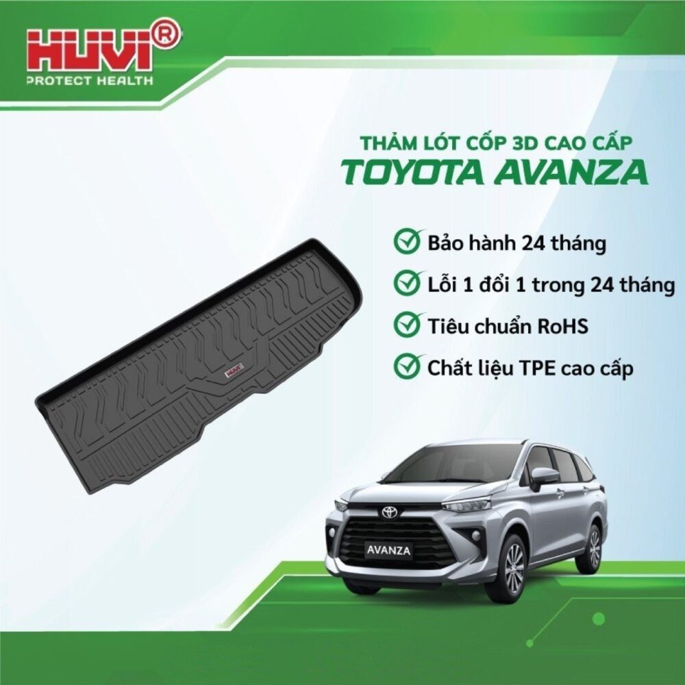 Thảm lót cốp ô tô HUVI cho xe Toyota Avanza 2D (7 chỗ) năm 2022+ - Hình ảnh 3