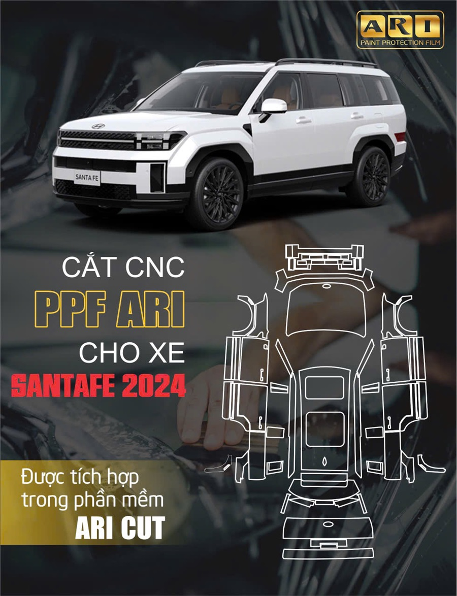Dán ngoại thất PPF ARI dành cho xe Hyundai Santafe