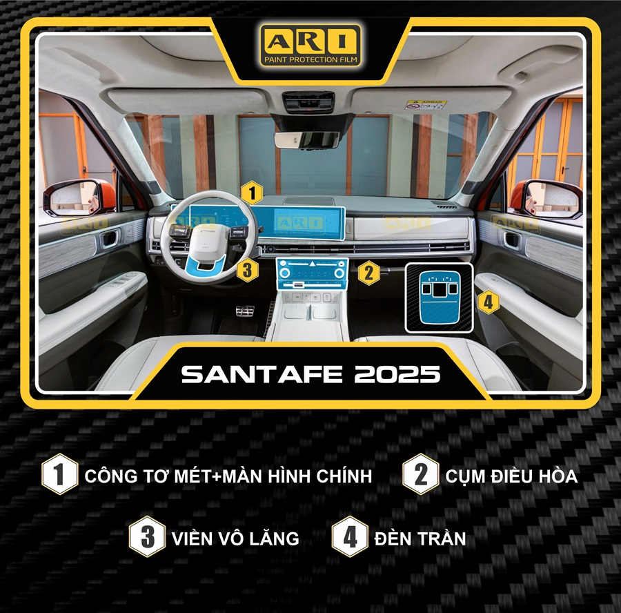 Dán nội thất PPF ARI dành cho xe Hyundai Santafe