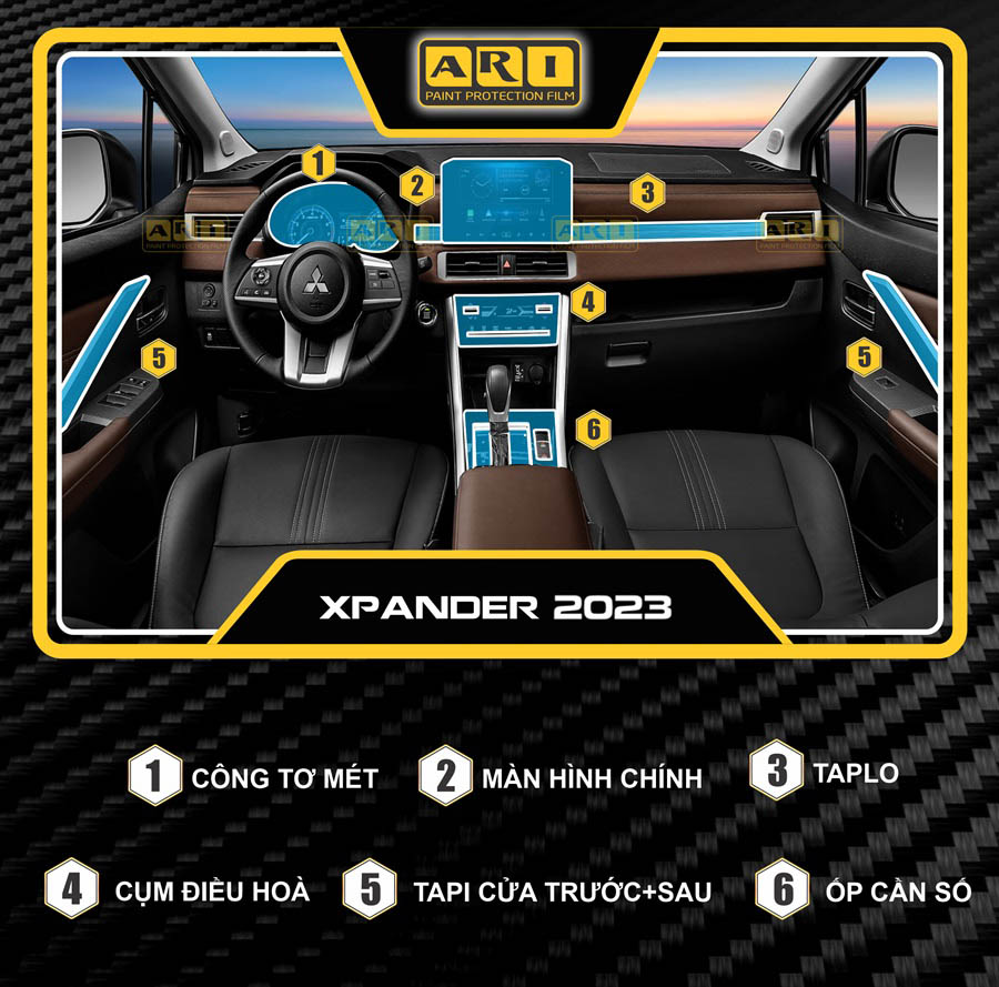 Dán nội thất PPF ARI dành cho xe Mitsubishi Xpander