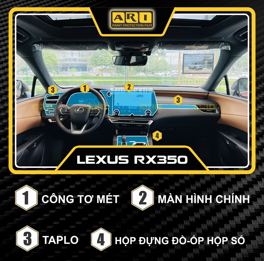 Dán nội thất xe Lexus RX350 và phim PPF ARI