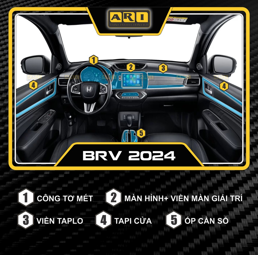 Nội thất xe Honda BR-V dán PPF ARI