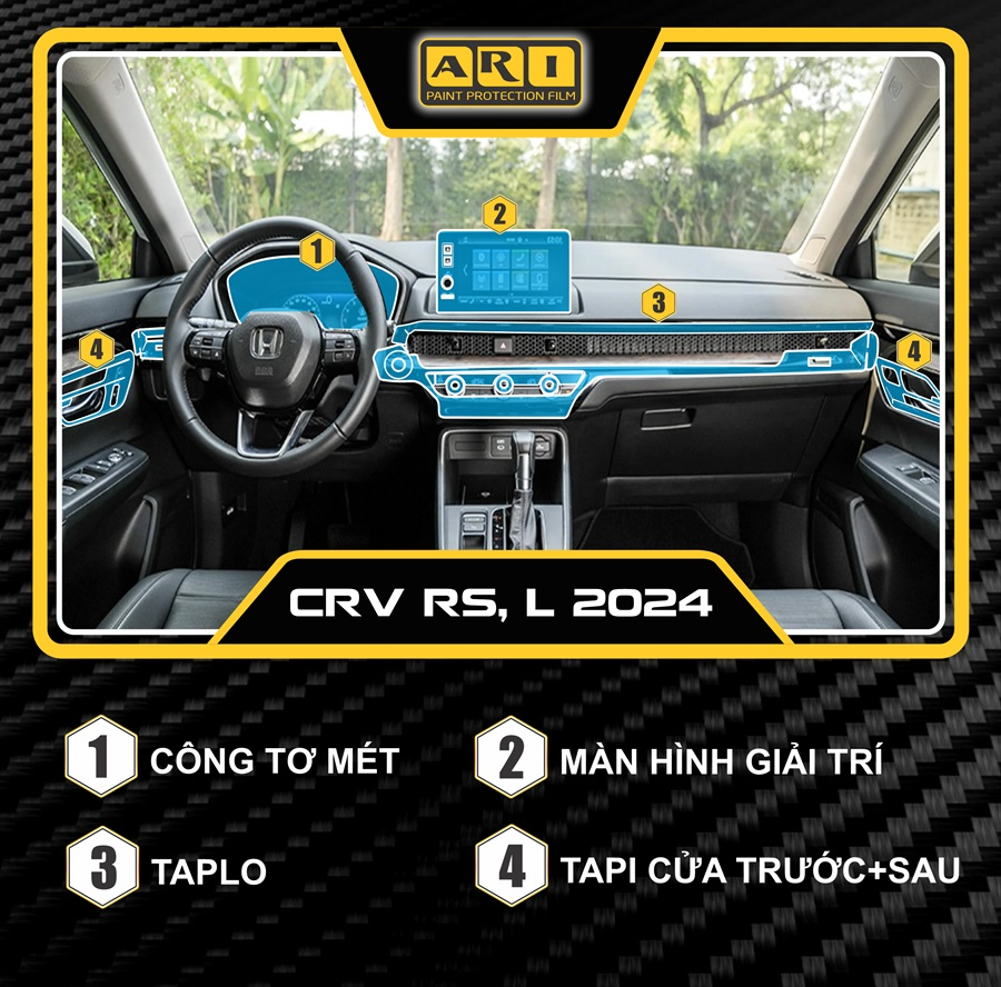 chi tiết dán ppf ari nội thất cho xe honda cr-v